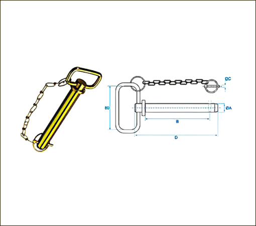 HITCH PIN WITH CHAIN AND LINCH PIN