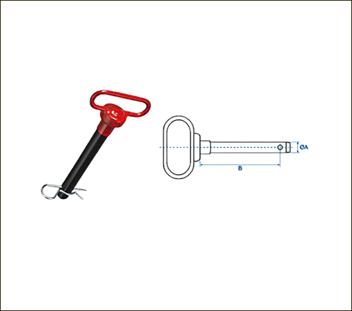 RED HANDLE HITCH PIN (GRADE 5)